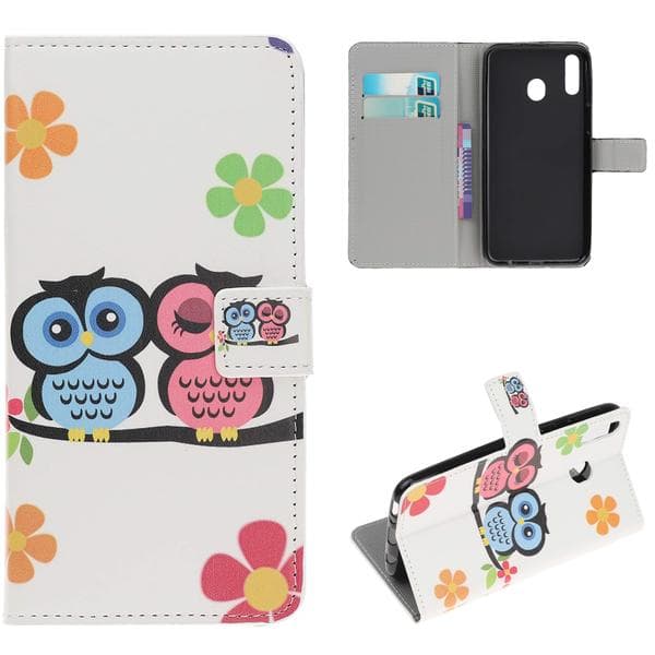 Plånboksfodral Samsung Galaxy A20e - Ugglor & Blommor