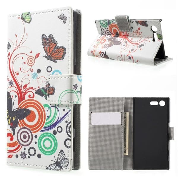 Plånboksfodral Sony Xperia X Compact - Vit med Fjärilar