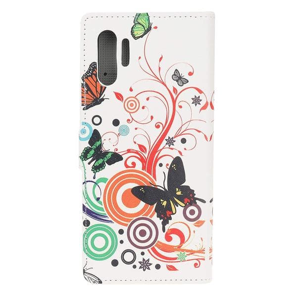 Plånboksfodral Samsung Galaxy Note 10 Plus - Vit med Fjärilar