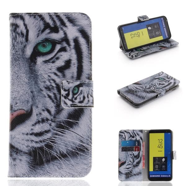 Plånboksfodral Samsung Galaxy J6 (2018) - Vit Tiger