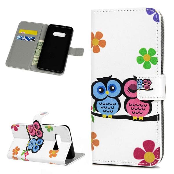 Plånboksfodral Samsung Galaxy S10e - Ugglor & Blommor