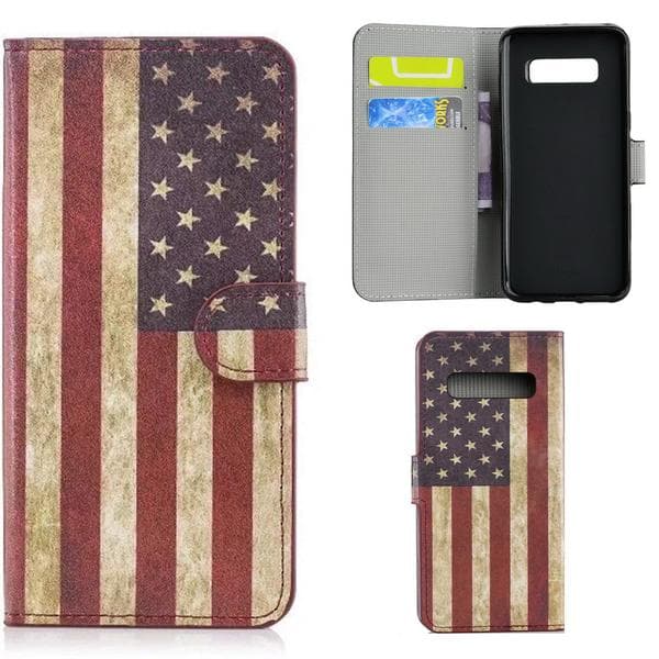 Plånboksfodral Samsung Galaxy S10 Plus - Flagga USA