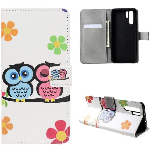 Plånboksfodral Huawei P30 Pro - Ugglor & Blommor