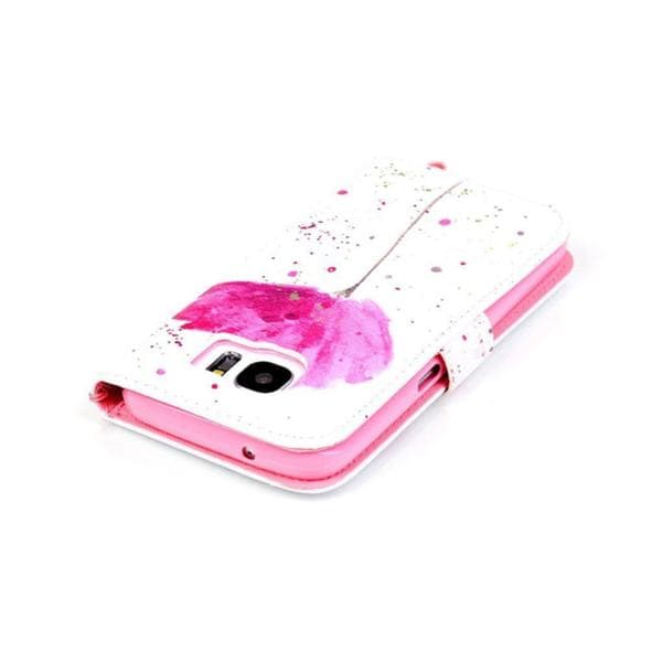 Plånboksfodral Samsung Galaxy S7 – Rosa Blomma