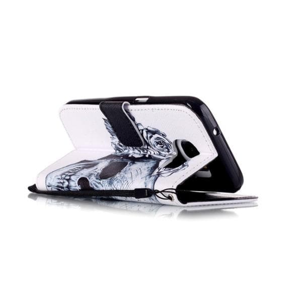 Plånboksfodral Samsung Galaxy S7 – Döskalle / Rosor