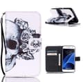 Miniatyrbillede 1 af 8: Plånboksfodral Samsung Galaxy S7 – Döskalle / Rosor