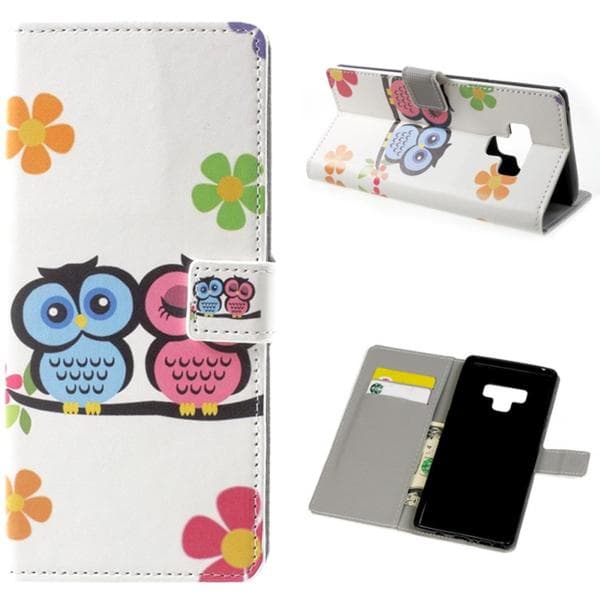 Plånboksfodral Samsung Galaxy Note 9 - Ugglor & Blommor
