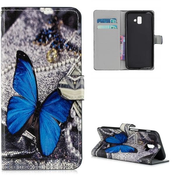 Plånboksfodral Samsung Galaxy J6 Plus - Blå Fjäril