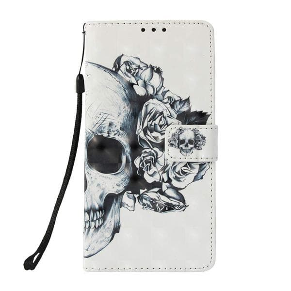 Plånboksfodral Samsung Galaxy J4 Plus – Döskalle / Rosor