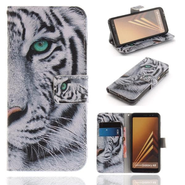 Plånboksfodral Samsung Galaxy A8 (2018) – Vit Tiger