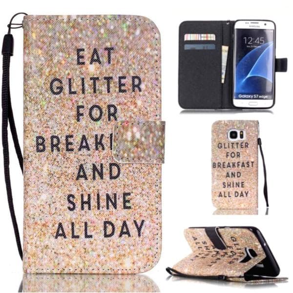 Plånboksfodral Samsung Galaxy S7 Edge - Eat Glitter And Shine