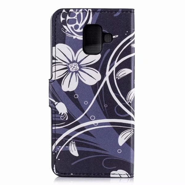 Plånboksfodral Samsung Galaxy A6 (2018) - Svart med Blommor