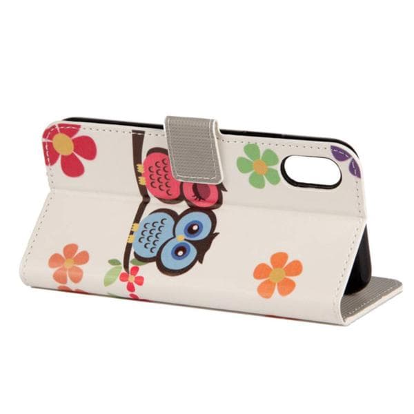 Plånboksfodral iPhone XS Max - Ugglor & Blommor