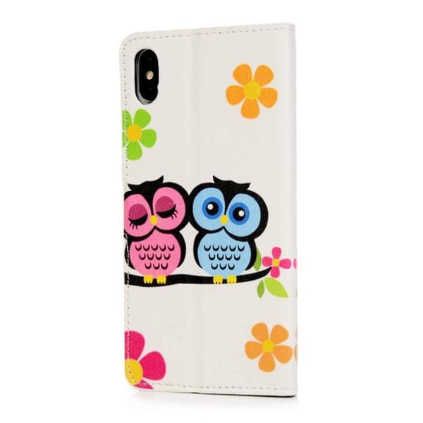 Plånboksfodral iPhone XS Max - Ugglor & Blommor