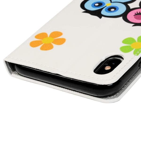 Plånboksfodral iPhone XS Max - Ugglor & Blommor
