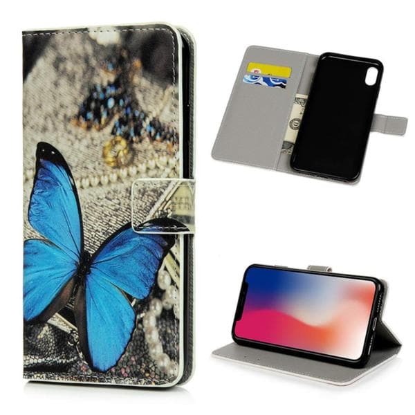 Plånboksfodral iPhone XS Max - Blå Fjäril