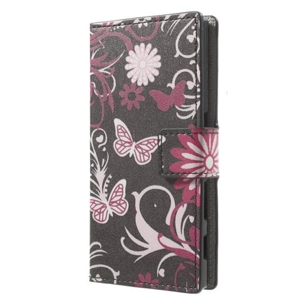Plånboksfodral Sony Xperia X Compact - Svart med Fjärilar