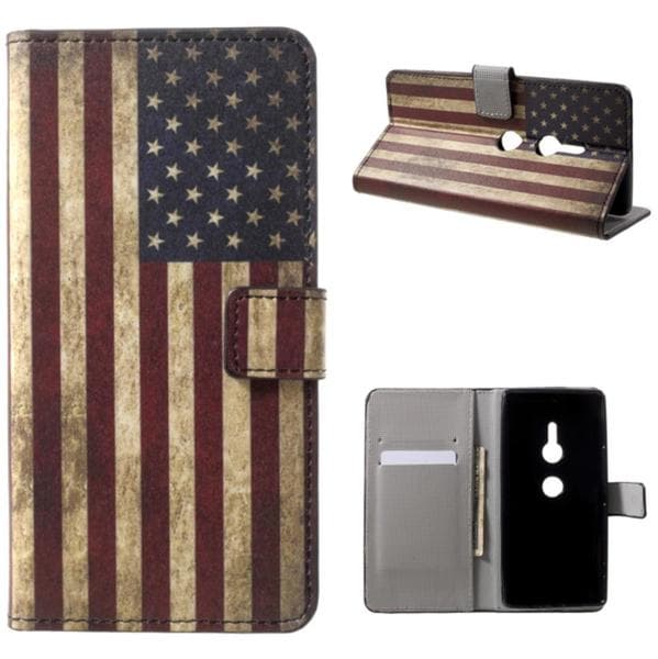 Plånboksfodral Sony Xperia XZ2 - Flagga USA