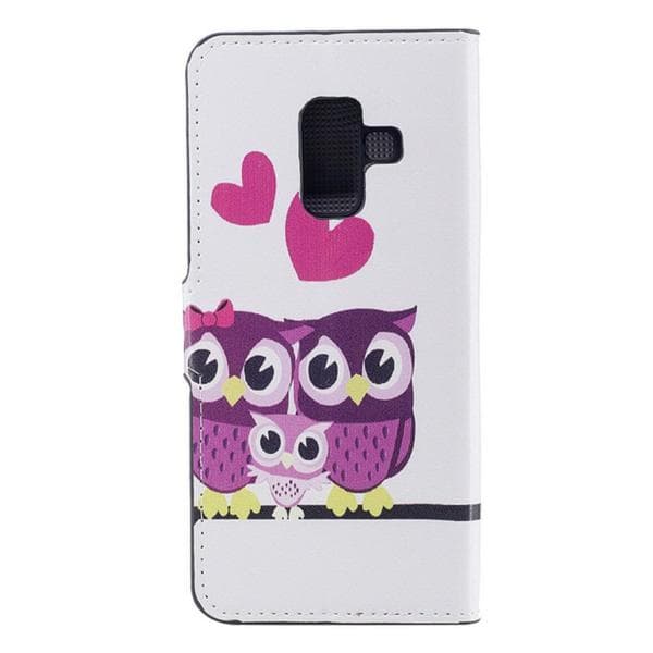 Plånboksfodral Samsung Galaxy A6 Plus - Ugglor & Hjärtan