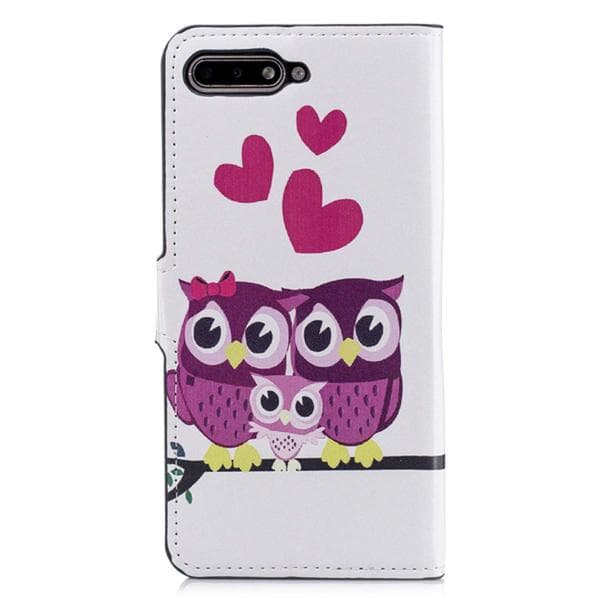 Plånboksfodral Huawei Y6 2018 - Ugglor & Hjärtan