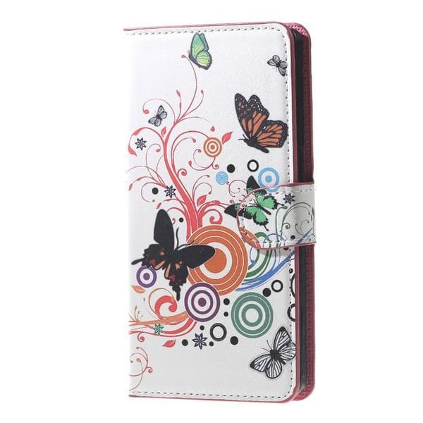 Plånboksfodral Samsung Galaxy J6 Plus - Vit med Fjärilar