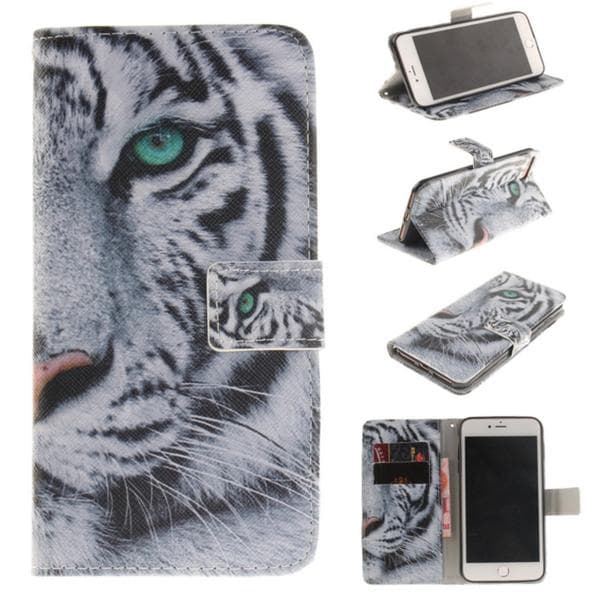 Plånboksfodral Apple iPhone 8 Plus – Vit Tiger