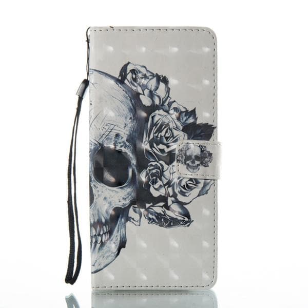 Plånboksfodral Samsung Galaxy Note 8 – Döskalle / Rosor