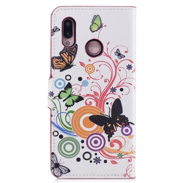 Plånboksfodral Huawei P20 Lite - Vit med Fjärilar