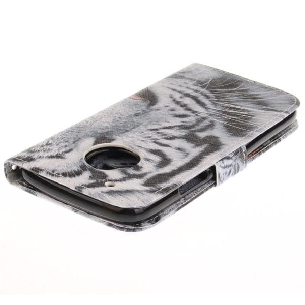 Plånboksfodral Moto G5 Plus – Vit Tiger
