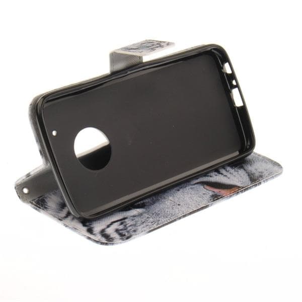 Plånboksfodral Moto G5 Plus – Vit Tiger