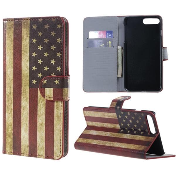 Plånboksfodral Apple iPhone 8 Plus - Flagga USA