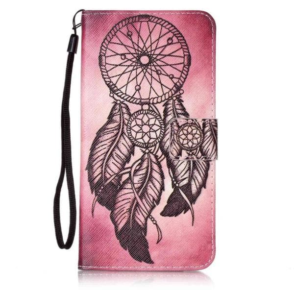 Plånboksfodral Apple iPhone 8 Plus – Drömfångare Rosa/Röd