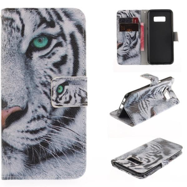 Plånboksfodral Samsung Galaxy S8 – Vit Tiger