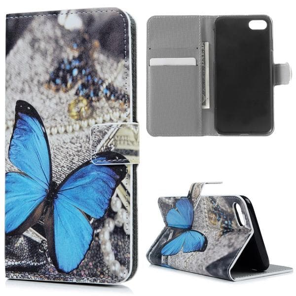 Plånboksfodral Apple iPhone 7 – Blå Fjäril