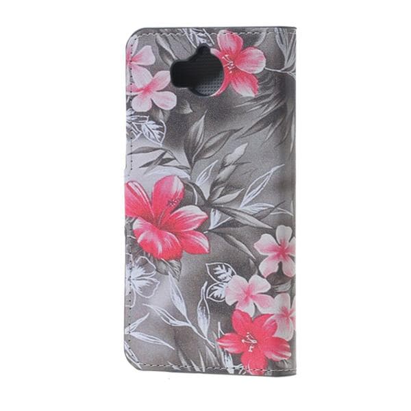 Plånboksfodral Huawei Y6 2017 – Svartvit med Blommor
