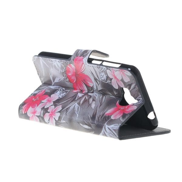 Plånboksfodral Huawei Y6 2017 – Svartvit med Blommor