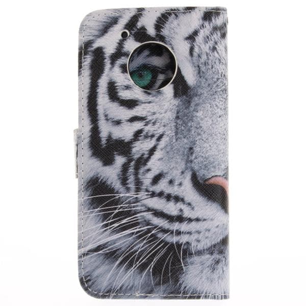Plånboksfodral Moto G5 – Vit Tiger