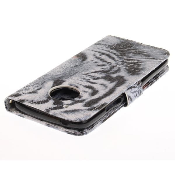 Plånboksfodral Moto G5 – Vit Tiger