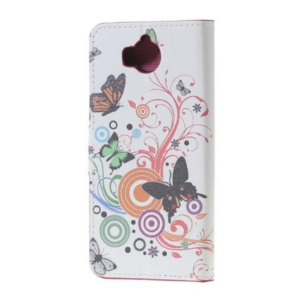 Plånboksfodral Huawei Y6 2017 - Vit med Fjärilar
