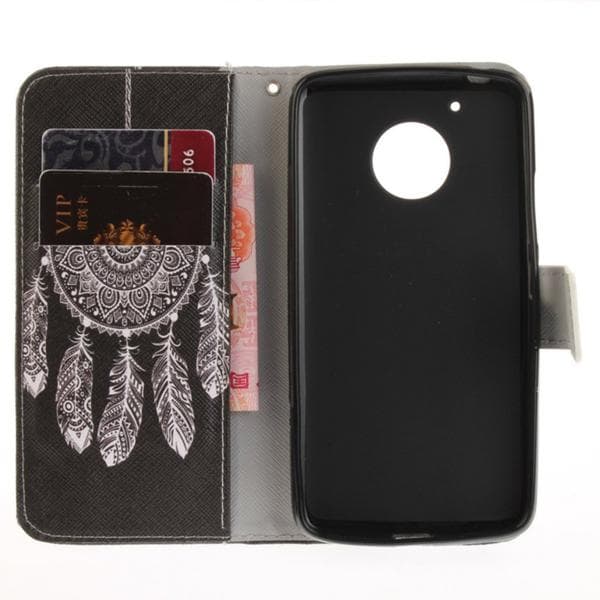 Plånboksfodral Moto G5 – Drömfångare / Dreamcatcher Svart