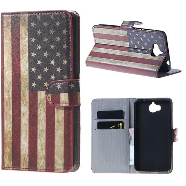 Plånboksfodral Huawei Y6 2017 - Flagga USA