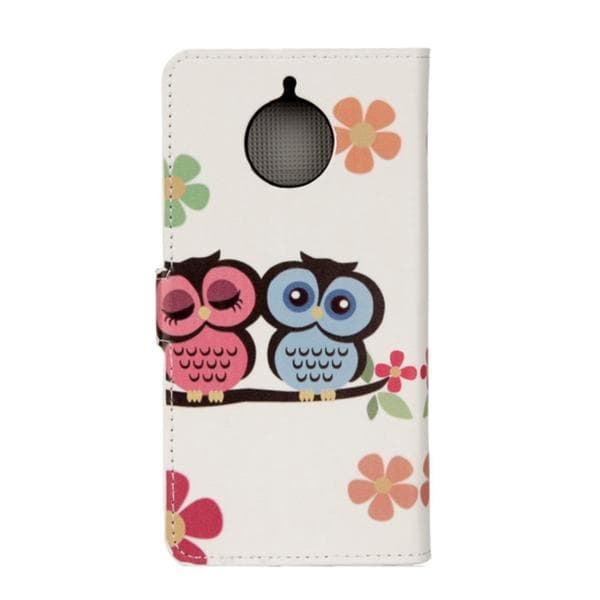 Plånboksfodral Moto G5S Plus – Ugglor & Blommor
