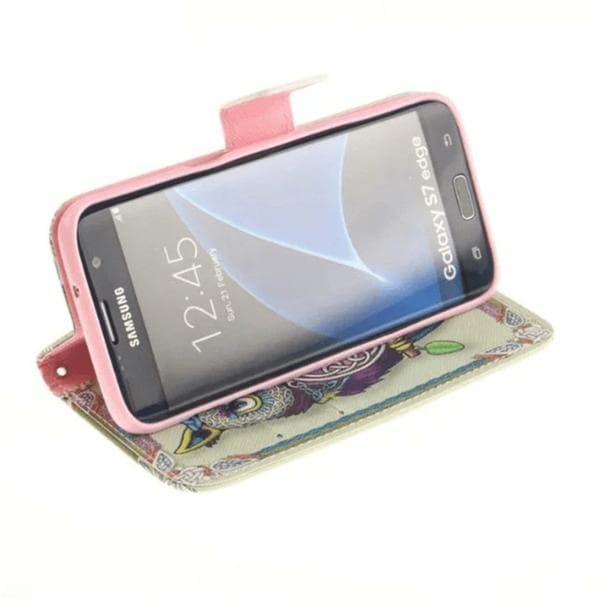 Plånboksfodral Samsung Galaxy S7 Edge – Färgglad Uggla