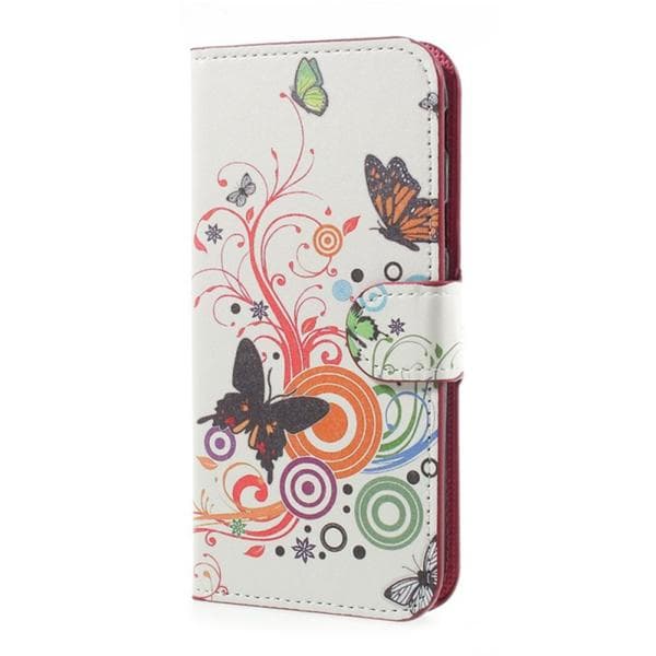 Plånboksfodral Samsung Galaxy J3 (2017) - Vit med Fjärilar