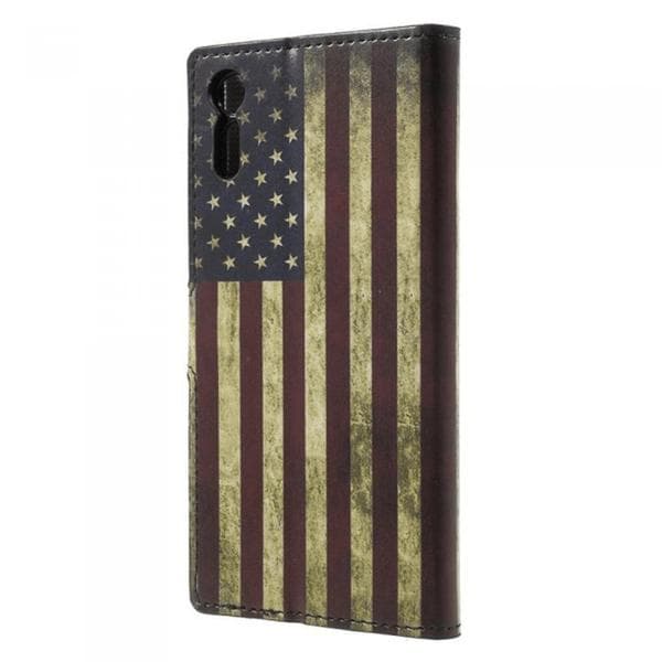 Plånboksfodral Sony Xperia XZ och XZs - Flagga USA