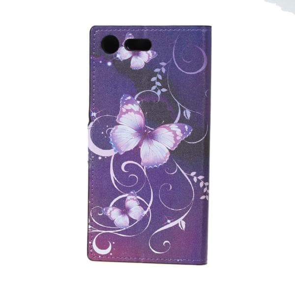 Plånboksfodral Sony Xperia XZ Premium – Lila med Fjärilar