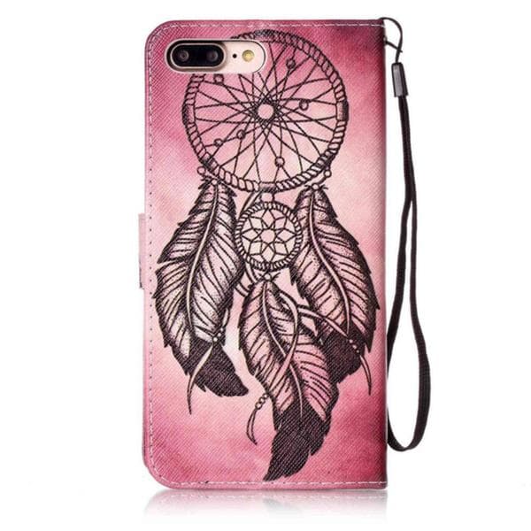 Plånboksfodral Apple Iphone 7 Plus – Drömfångare Rosa/Röd