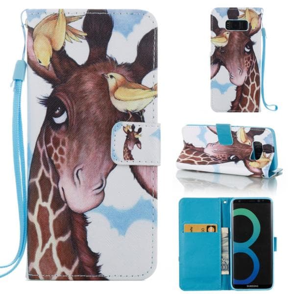 Plånboksfodral Samsung Galaxy S8 – Giraff & Fåglar