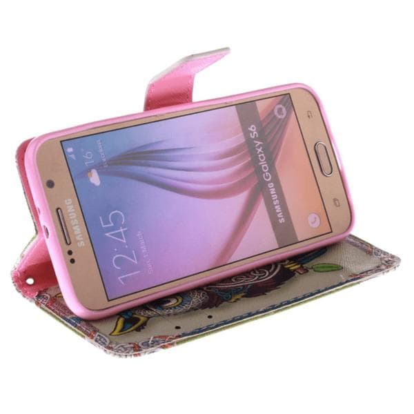 Plånboksfodral Samsung Galaxy S6 – Färgglad Uggla
