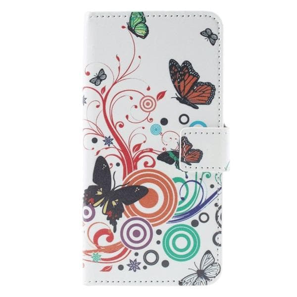 Plånboksfodral Huawei Honor 7 - Vit med Fjärilar